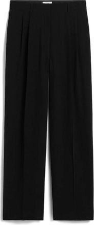 Toteme Zwarte Straight Broek Aw 25 - Dames - Straight fit broeken - Zwart - S - Leer - Broeken