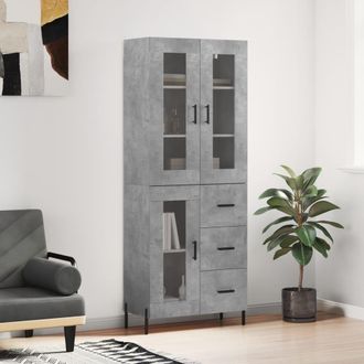 Berkfield Home Highboard Concrete Grey 69.5x34x180 cm Engineered Wood