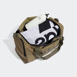 adidas Sporttasche ADIDAS PERFORMANCE LINEAR DUFFELBAG S, Damen, Gr. B/H/T: 45cm x 23cm x 20cm, gr&uuml;n (olive strata, schwarz), Polyester, Taschen Sporttasche