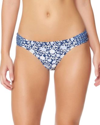 Jessica Simpson Side Shirred Hipster Bikini Bottom In Patched Up