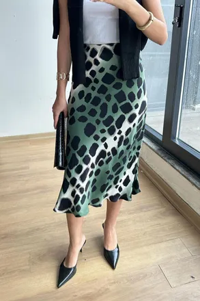 Mixray Leopard Midi Rok