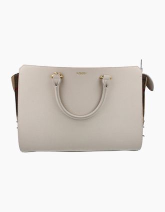 Burberry Womens Burberry Banwell Medium Leather Handbag - Limestone - Tan