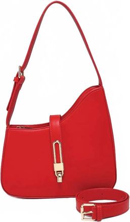 Jen & Co. Womens Havana Asymmetrical Shoulder Bag In Lock Cherry Red