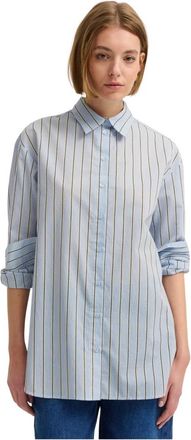 Bugatti Overhemden, Dames, Blauw, M, Katoen, Vertical Stripe Blouse