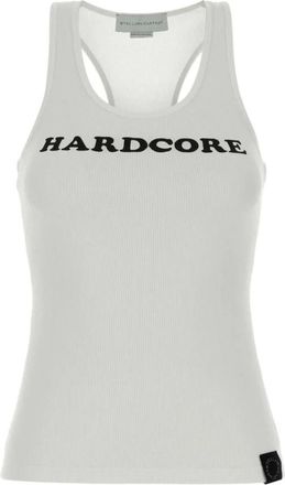 Stella McCartney Tops, Dames, Wit, L, Katoen, Hardcore Slogan Tank Top