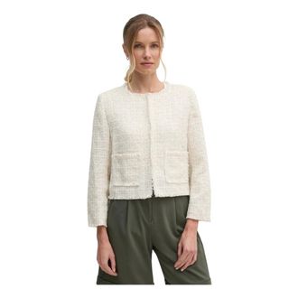 DKNY Dkny, Dames, Jassen, Beige, Maat: XS Tweed