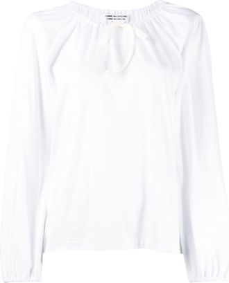 Comme Des Gar&ccedil;ons long-sleeved cotton blouse - women - Cotton - S - White