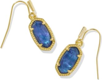 Kendra Scott Womens Lee Drop Earrings In Navy Abalone