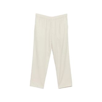 Calvin Klein Straight Trousers, male, Beige, Size: XL Linen Cotton Drawstring Trousers