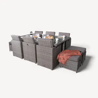 Royalcraft Paris 10 Seater Cube Dining Set in Grey