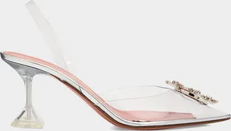 Amina Muaddi Begum Clear Crystal Slingback Pumps