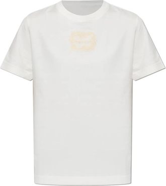 Alexander McQueen T-shirt met geborduurd logo - Dames - T-shirts - Wit - XS - Katoen - Tops
