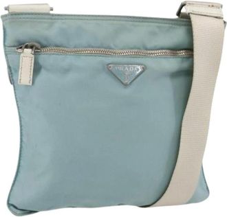 Prada Pre-owned Cross Body Bags, female, Blue, Size: ONE SIZE Pre-owned Vintage Nylon Cross Body Bag