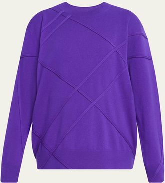 Dries Van Noten Timona Cashmere Crossed Textured Stitch Sweater
