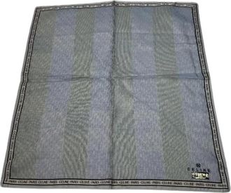 Celine Pre-owned Horsebit Monogram Square Scarf - Dames - Vintage Accessoires - Blauw - ONE Size - Katoen - Vintage