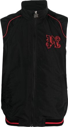 Palm Angels Paddock logo-embroidered vest - unisex - Polyester/Polyester/Cotton/Polyamide/Polyamide - M - Black