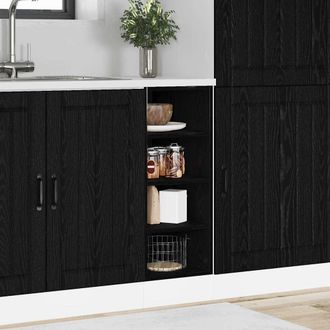 vidaXL Vidaxl Base Per Cucina Rovere Nero 30 X 44,5 X 81,5 Cm