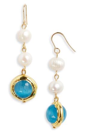 Karine Sultan Freshwater Pearl Drop Earrings in Gold at Nordstrom