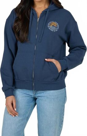 Salty Crew Rays Zip Hoodie In Midnight Navy