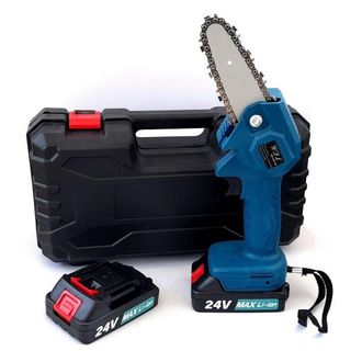Trade Shop Trade Shop - Mini Elettrosega A Doppia Batteria 24v Motosega Elettrica Tagliarami + Valigia