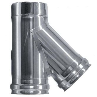 MBM Tubo De Humos De Pared Doble Aislado De Acero Inoxidable Con Conexi&oacute;n En T De 135&deg; Dn 150/200