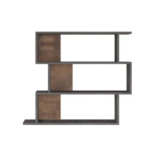 Mobili Rebecca Estantería de pared con 4 baldas, gris efecto cemento