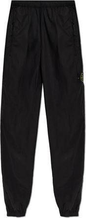 Stone Island Logo Patch Broek - Heren - Straight fit broeken - Zwart - W31 - Katoen - Broeken