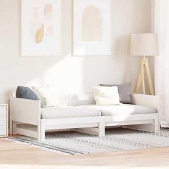vidaXL Pull-out Day Bed White 180 x 200 cm Solid pine wood Vidaxl