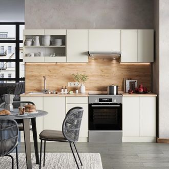 Vicco Mueble De Cocina R-line, Beige, 240 Cm, Et Roble, Vicco