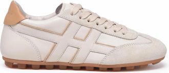 Hogan White Leather Suede Sneakers