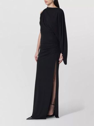 Andamane selene one shoulder asymmetric draped gown