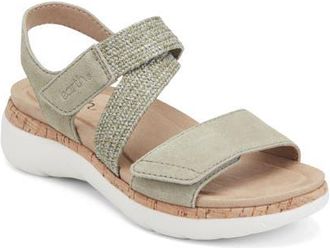 Earth Reston Ankle Strap Platform Sandal in Light Green at Nordstrom, Size 9.5