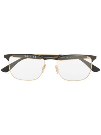 Ray-Ban rectangular frame glasses - unisex - Rubber/Metal (Other) - 54 - Gold
