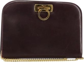 Ferragamo Pre-owned Leather Shoulder Bag - Dames - Vintage Clutch - Rood - ONE Size - Leer - Vintage