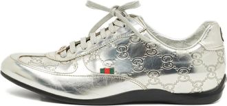 Gucci Sneakers in pelle con monogramma - Argento