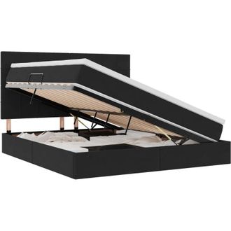 vidaXL Storage Bed with Mattress Black 160 x 200 cm Velvet vidaXL