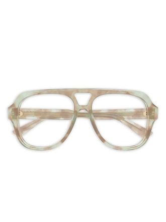 Chlo&eacute; CH0339O geometric glasses - women - Acetate - 56 - Neutrals