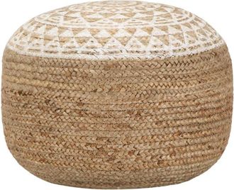 vidaXL Puf tejido a mano yute blanco 45x30 cm vidaXL