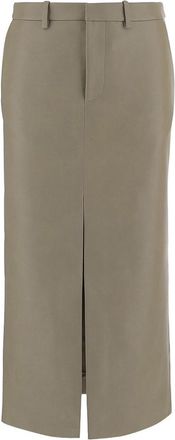 Frankie Shop Maybelle faux leather front slit pencil skirt