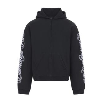 Balenciaga Zip-throughs, male, Black, Size: XL Regular Zip Up Hoodie