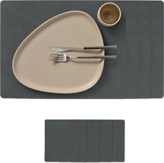 Lind DNA Geschenkset Square L, Nupo anthrazit (4 Tischsets + 4 Glasuntersetzer)