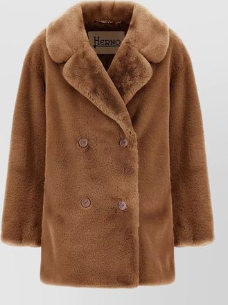 Herno double-breasted faux fur coat