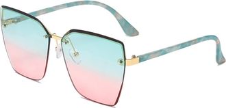 Generic Rimless Large Frame Sunglasses for Men and For Women, Vacation Party Beach Driving Sunglasses (Color : D, Size : Medium)