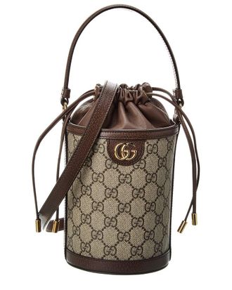 Gucci Ophidia Mini Gg Supreme Canvas & Leather Bucket Bag
