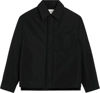 Ami Zwarte Snap Button Shirt Logo Detail - Heren - Zomerjassen - Zwart - M - Jassen