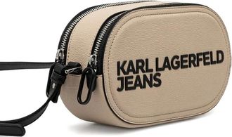 Karl Lagerfeld Borsa a tracolla con doppia zip - Toni neutri