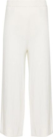 Joseph Zijden Kasjmier Culotte Broek - Dames - Wijde Broeken - Wit - S - Kasjmier - Broeken