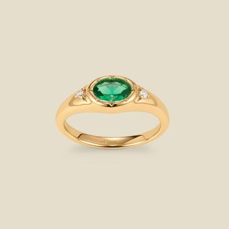 Made by Mary Oval Birthstone Signet Ring