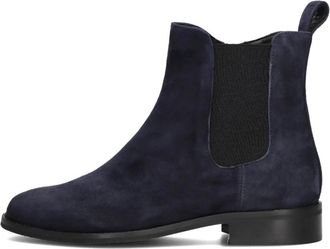 Notre-V Blauwe Su&egrave;de Enkellaarsjes - Dames - Chelseaboots - Blauw - 39 EU - Su&egrave;de - Schoenen
