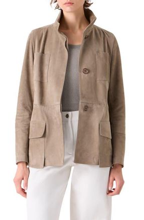 Akris Chianti Suede Jacket in Taupe at Nordstrom, Size 10